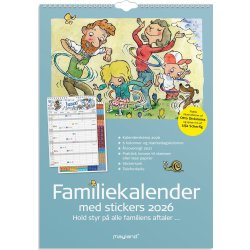 Mayland 2026 Familiekalender m. stickers, 6 kol.