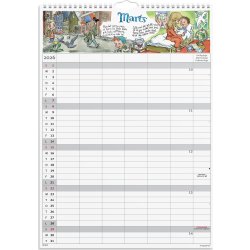 Mayland 2026 Familiekalender m. stickers, 6 kol.