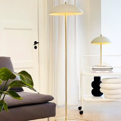 Dyberg Larsen Globus Bord- & Gulvlampe hvid/messin