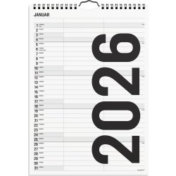 Mayland 2026 Familiekalender Black & White, 2 kol.