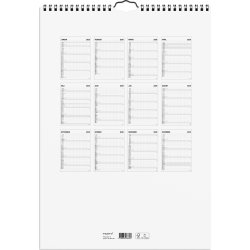 Mayland 2026 Familiekalender Black & White, 7 kol.