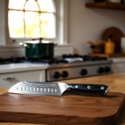 Edge de Élite Damaskus Kokkekniv og Santoku Kniv