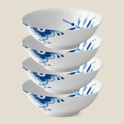 Royal Copenhagen Blå Mega Riflet Skåle 16 cm 4 stk