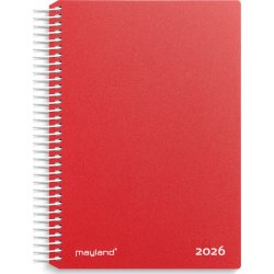 Mayland 2026 Spiralkalender, plast, rød