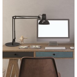 NAGA Study skrivebordslampe med fod, sort
