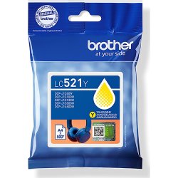 Brother LC521Y blækpatron, gul