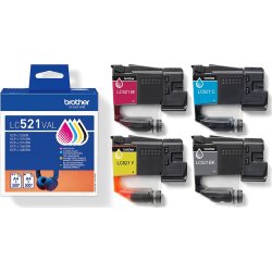 Brother LC521VAL multi-pakke blækpatroner, CMYK