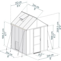 Palram Canopia Glory Drivhus, 6,2 m2, grå