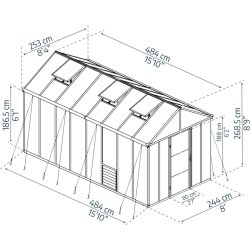 Palram Canopia Glory Drivhus, 12,2 m2, grå