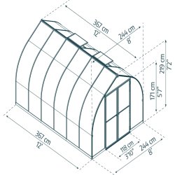 Palram Canopia Bella Drivhus, 9 m2, sølv
