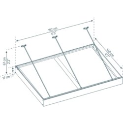 Palram Canopia Sophia XL 2000 dørbaldakin, grå