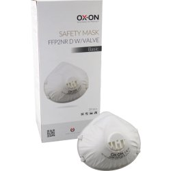 OX-ON Støvmaske Basic FFP2 NR D m/ventil, 20 stk.