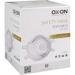 OX-ON Støvmaske Supreme FFP3 NR D m/ventil, 5 stk.