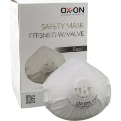 OX-ON Støvmaske Basic FFP3 NR D m/ventil, 10 stk.