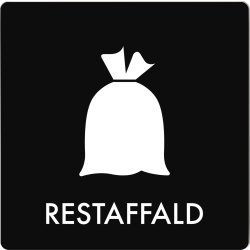 Affaldspiktogram udendørs 12x12cm alu, Restaffald