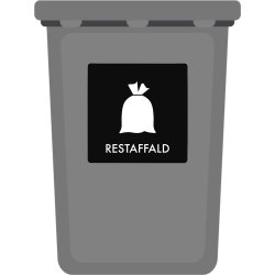 Affaldspiktogram udendørs 12x12cm alu, Restaffald