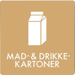 Affaldspiktogram udendørs 12x12cm alu, Madkartoner