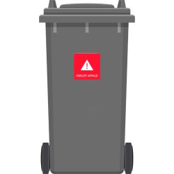 Affaldspiktogram udendørs 12x12 alu, Farligt Aff.