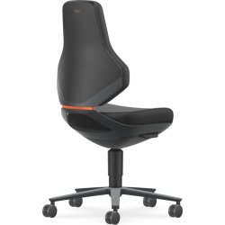 Texon Arbejdsstol, sort, Skintec, hjul