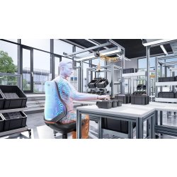 Texon Arbejdsstol, sort, Skintec, hjul