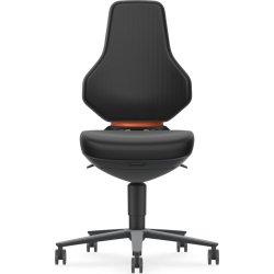 Texon Arbejdsstol, sort, Skintec, hjul