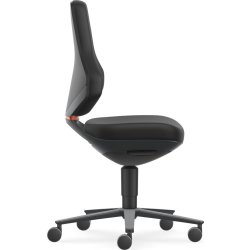 Texon Arbejdsstol, sort, Skintec, hjul