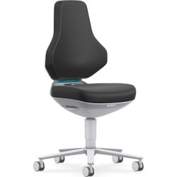 Texon Renrumsstol, sort, Skintec, hjul