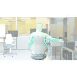 Texon Renrumsstol, sort, Skintec, hjul