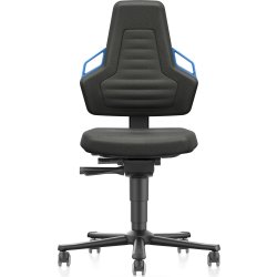 Nexxit Arbejdsstol, sort/blå, Duotec, hjul