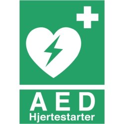 Hjertestarter infoskilt (DK), 210x148 mm