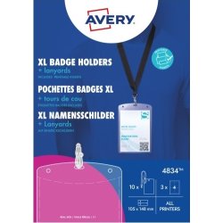 Avery 4834 Navneskilteholdere XL med nøglesnor