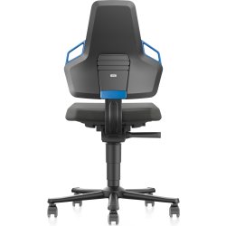 Nexxit Arbejdsstol, sort/blå, Duotec, hjul