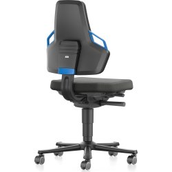 Nexxit Arbejdsstol, sort/blå, Duotec, hjul