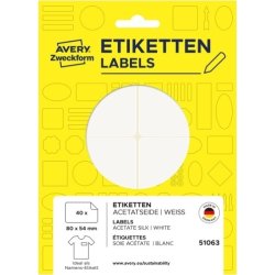 Avery 51063 navneskilte håndskrift, 80x54mm, silke