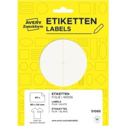 Avery 51065 navneskilte håndskrift 80x54 mm, folie