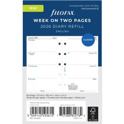 Filofax 2026 Refill | Mini | Uge | Engelsk