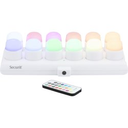 Securit® Amsterdam LED fyrfadslys, 12 stk., multi