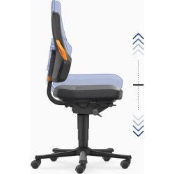 Nexxit Arbejdsstol, sort/blå, Duotec, hjul