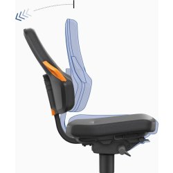 Nexxit Arbejdsstol, sort/blå, Duotec, hjul
