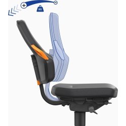 Nexxit Arbejdsstol, sort/blå, Duotec, hjul