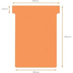Nobo T-kort str. 3, 80 x 120mm, 100 stk, orange