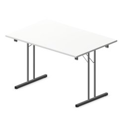 Bord med klapstel 120x80 cm, hvid laminat