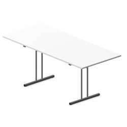Bord med klapstel 180x80 cm, hvid laminat