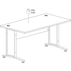BudgetLine skrivebordsplade, 150x80 cm, sort
