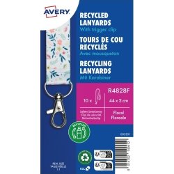 Avery R4828F Nøglesnor, Blomsterprint, karabinhage