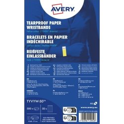 Avery TYVYW-50 Armbånd |neongul |500 stk.|256x19mm