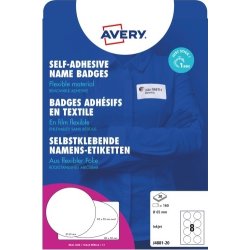 Avery J4881-20 Navneskilte | Ø65mm|160 stk. | hvid