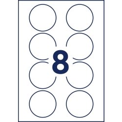 Avery L4881-20 Navnebadges, Ø 65 mm, Hvid