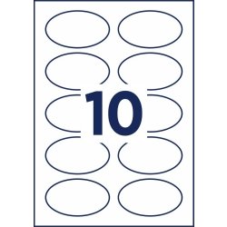 Avery L4882-20 Navnebadges, 85 x 50 mm, Hvid
