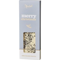 Xocolatl Merry Christmas Hvid Choko/Lakrids, 50g